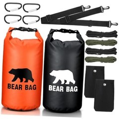 2 Sets Bear Food Bag for Camping Ultralight Food Bag Hanging 10l Black, Orange