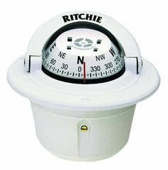 Ritchie Explorer Flush Mount Compass, White (F-50W)