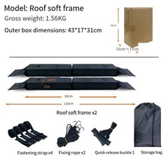 Soft Roof Rack Pads for For kayak Rack with Straps Ropes Buckles and Storage