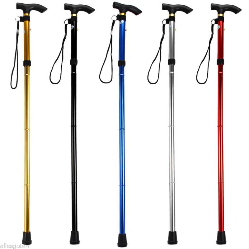 Adjustable Easy Folding Aluminum Metal Walking Sticks Collapsible Travel Cane US
