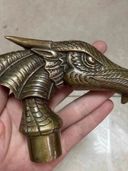 Solid Brass Dragon Head Statue Walking Stick Cane Handle Top Topper Collection