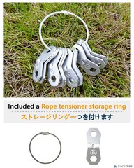 10 Pack Silver Aluminum Double Hole Guyline Rope Tensioners Camping Set