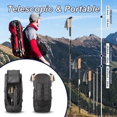 Trekking Pole,Multipurpose Telescopic Lightweight Walking Stick for Hiking an…