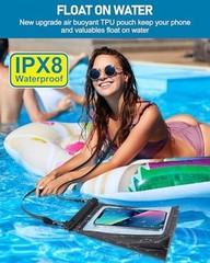 Large Capacity Waterproof Phone Pouch, Floating Dry Bag for iPhone 17 16 13 12
