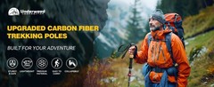 Carbon Fiber Trekking Poles 2-Pack – Lightweight Collapsible Hiking Sticks with