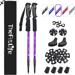 Thefitlife Nordic Walking Trekking Poles – 2 Sticks with Anti-Shock and Quick Lo