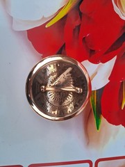 Solid Brass Nautical Brass Sundial Compass With Engraved Item.