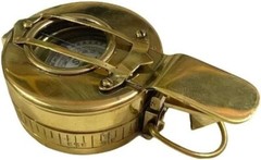 Brass WWII Military Compass, Pocket Compass, Nautical British Prismatic Compass