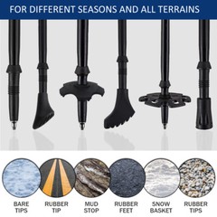 2Pack Trekking Walking Hiking Sticks Poles Adjustable Alpenstock Anti-shock Cane