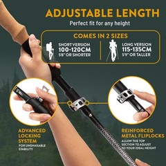 Premium Foldable Hiking Poles by USA Brand – Adjustable, Lightweight Trekking…