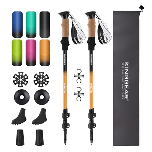 Retractable Trekking Poles with Grip and Accessories – Perfect Hiking Gear