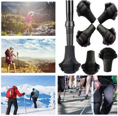 Monfasye Trekking Poles Tips, Rubber Hiking Sticks End Caps Large, 6 Pieces