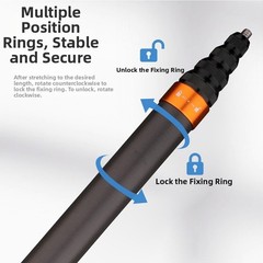 For insta360 X4 Selfie Rod with Locking Mechanism Carbon Fiber 7 or 9 Section