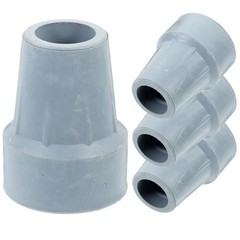 4Pcs Durable Hiking Rubber Feet Non Slip Pole Tip Protective Crutch Tips Grey