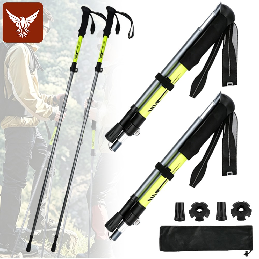 Collapsible Hiking Trekking Poles Aluminum Adjustable Foldable Walking Sticks