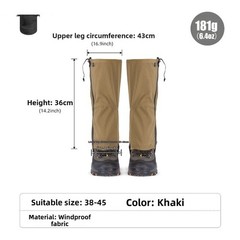 Hiking Gaiters Desert Gaiters Replaceable for sole Straps Adjustable Top Snap