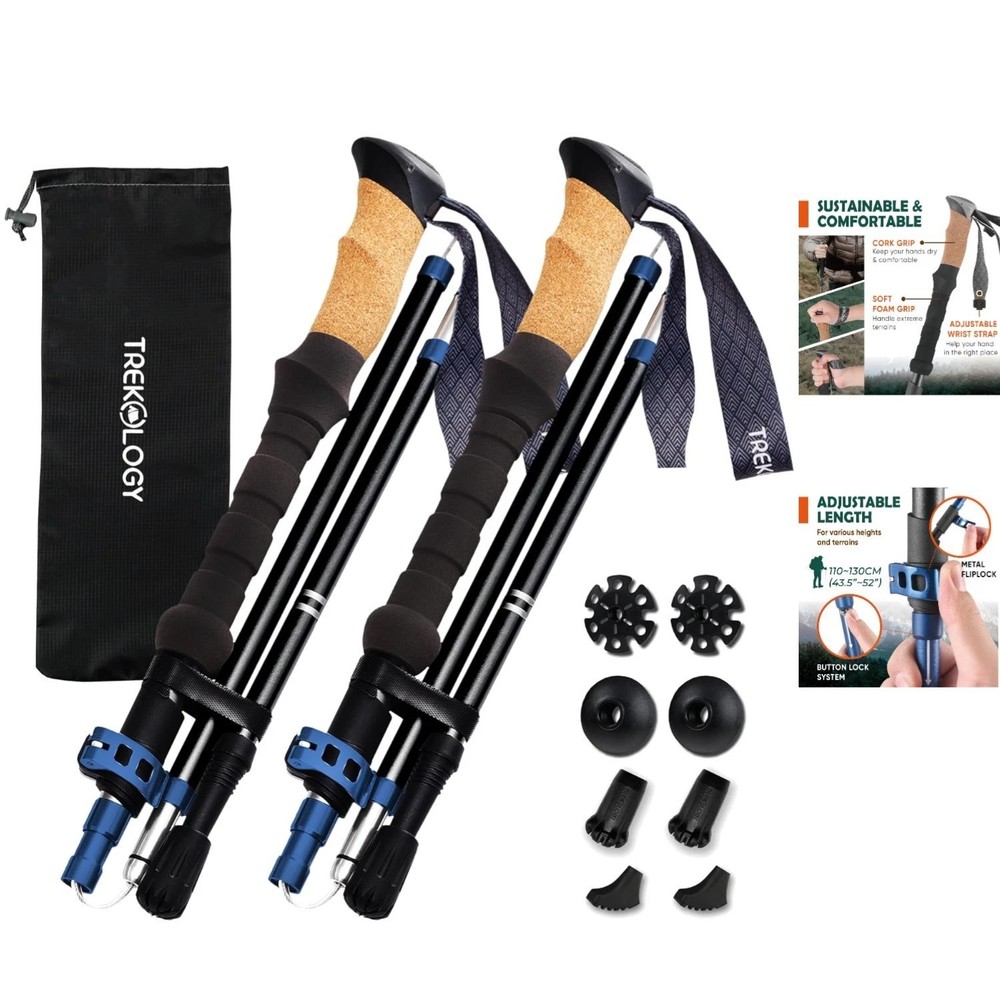 Compact Trek-Z Trekking Poles for Men & Women – Foldable, Lightweight & Durable