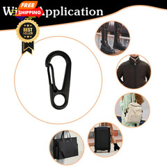 18PCS Mini Carabiner Clips Tiny Spring Snap Hook Keychains, black