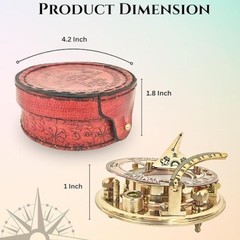 Vintage Brass Compass with Leather Case Guide Through Life’s Adventures