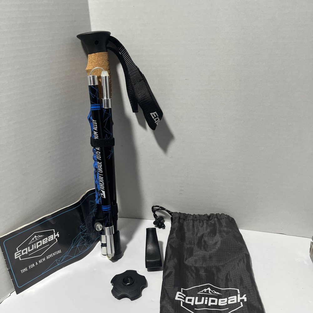 Equipeak Hiking Pole Collapsible Aircraft Aluminum Attachments Walking Trekking