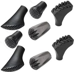8pcs Assorted Replacement Tips Hiking Stick Walking Trekking standard, black