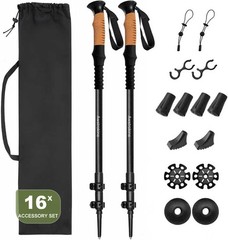 100% Carbon Fiber Hiking Trekking Poles Ultra Strong Carbon Hiking Sticks 2 Pcs