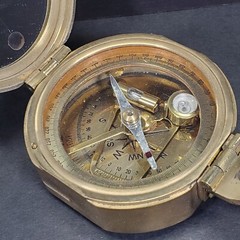 Essex Brass Compass Model 42433 Mirror Sine Chart 3″ W/Original Box *READ*