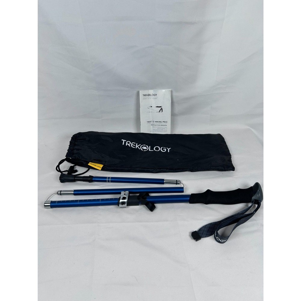 Trekology Trek-Z SE-Hiking Pole Blue Folding Trekking Stick with Bag