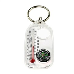 Pocket Survival Compass Multifunction Mini Keychain Camping Compass Thermometer