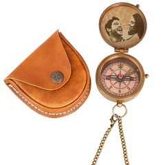 Custom Photo Brass Pocket Compass | Nautical Birthday Gift for Loved Ones