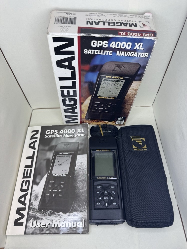 MAGELLAN GPS 4000 SATELLITE NAVIGATOR, TESTED & WORKS. INC BOX, CASE, MANUAL