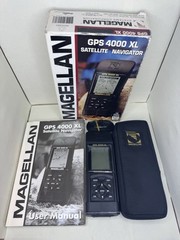 MAGELLAN GPS 4000 SATELLITE NAVIGATOR, TESTED & WORKS. INC BOX, CASE, MANUAL
