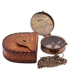 RII Pocket Brass Compass, Nautical Navy Compass for Camping, Travelling,