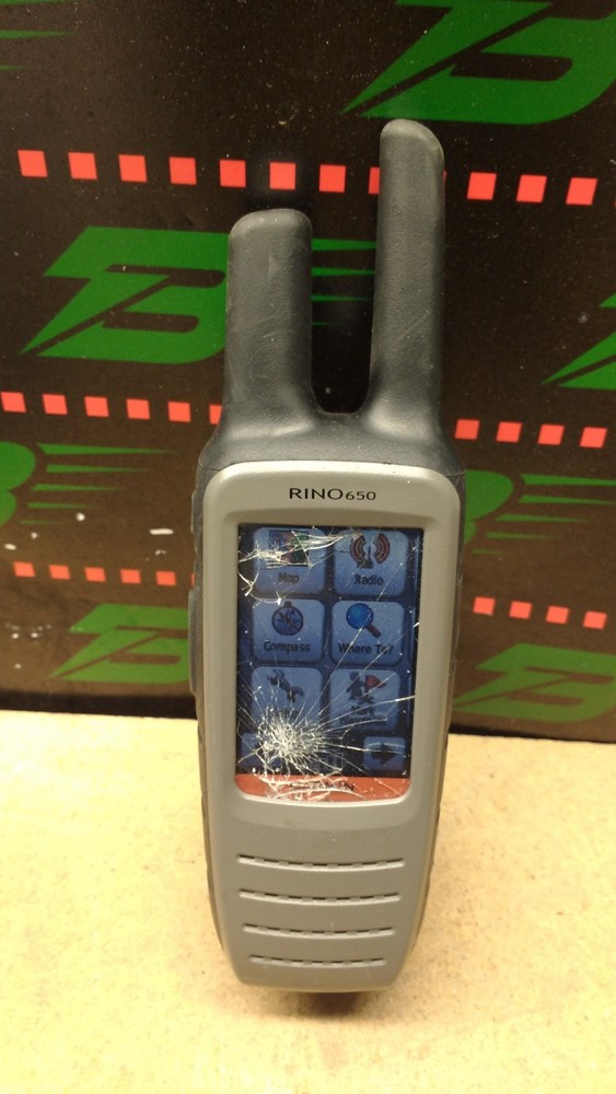 Garmin RINO 650 GPS BROKEN Touchscreen Navigator / TOPO Maps INCOMPLETE READ