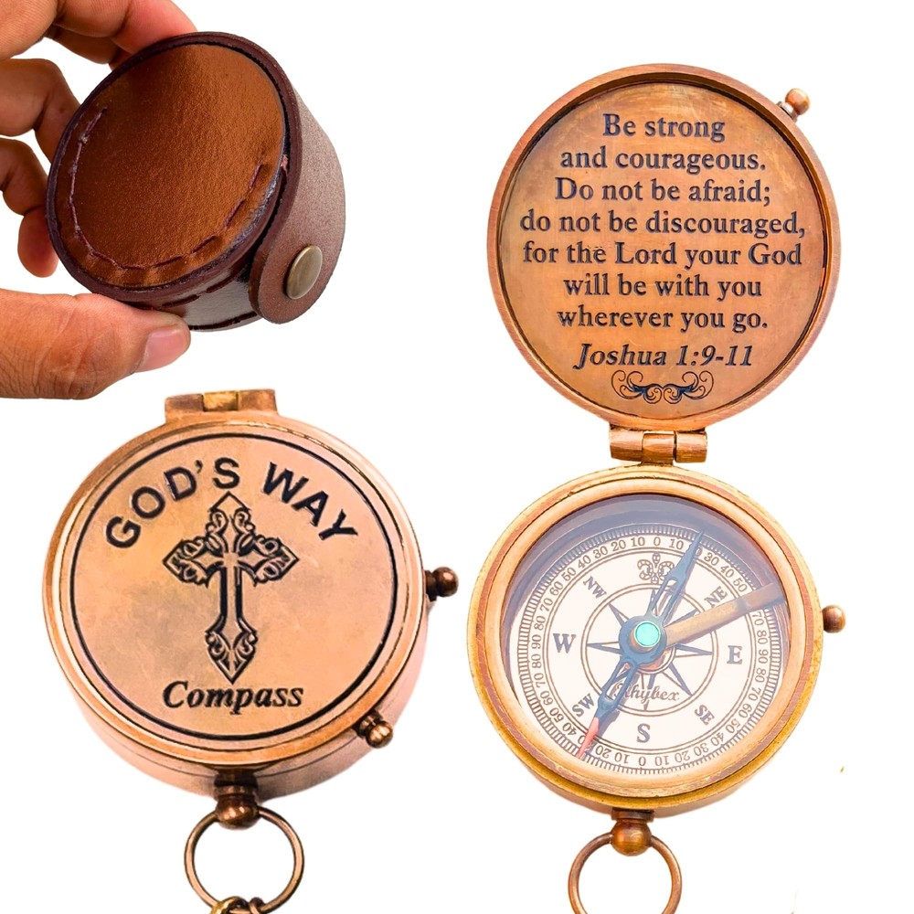 God’s Way Compass – Baptism Gifts for Boys Christian Gifts for Men Catholic G…