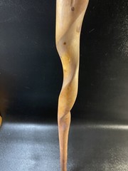 58″ Cedar Wood Twisted Staff Hiking Stick Walking Cane HandMade USA 2001 Vintage