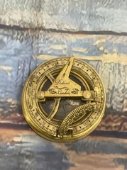 Antique Brass Sundial Drum Compass Nautical Collectible Pocket Compass Wonderful