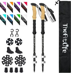 Carbon Fiber Trekking Poles – Collapsible & Telescopic Walking Sticks W/ Natural