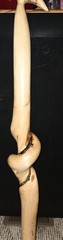Hand-Carved Wood Walking Stick Cane, Brown Natural Knot, Rounded Top Grip