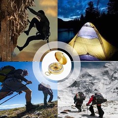 Camping Survival Compass for Hiking,Small Golden Pocket