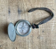 Antique 1910s-20s Keuffel Esser Co Pocket Compass w Leather Strap Hunting Survey