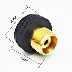 Brass CGA600 to Butane Gas Adapter with Auto Shut Off Compact 103g Design