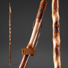 Brazos Twisted Hickory Wood Walking Stick 58 Inch Height