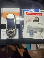Magellan Meridian Color Handheld GPS Receiver With Manuals And Memory Card