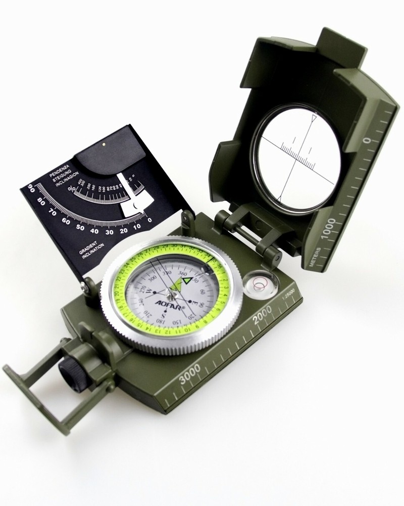 AOFAR Military Compass AF-4074 Sighting OutdoorCamping Hiking Survival Marching