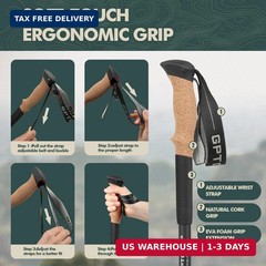 GPTCAMP Walking Sticks,Trekking Poles Collapsible Hiking Poles,Lightweight Foldi
