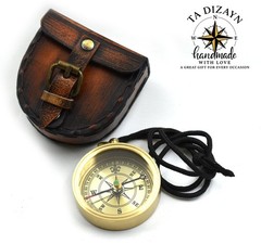 God is Light-1 John 1:5 Quote Engraved Compass with 2″ Inch, Poolish Brass