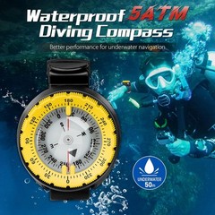 Professional Waterproof 5ATM Dive Wrist Scuba Compass TPU Band Sports Diving