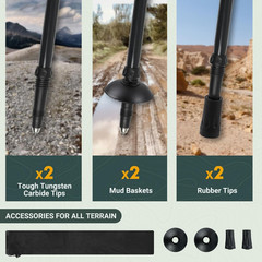 2PCS Collapsible Trekking Poles Adjustable Telescopic Walking Sticks Lightweight