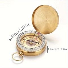 Waterproof Luminous Outdoor Compass Brass Pocket Size Fits Camping & Hiking US